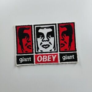 OBEY Shepard Fairey Andre The Giant Iron On Patch Vintage 1990's Skateboarding